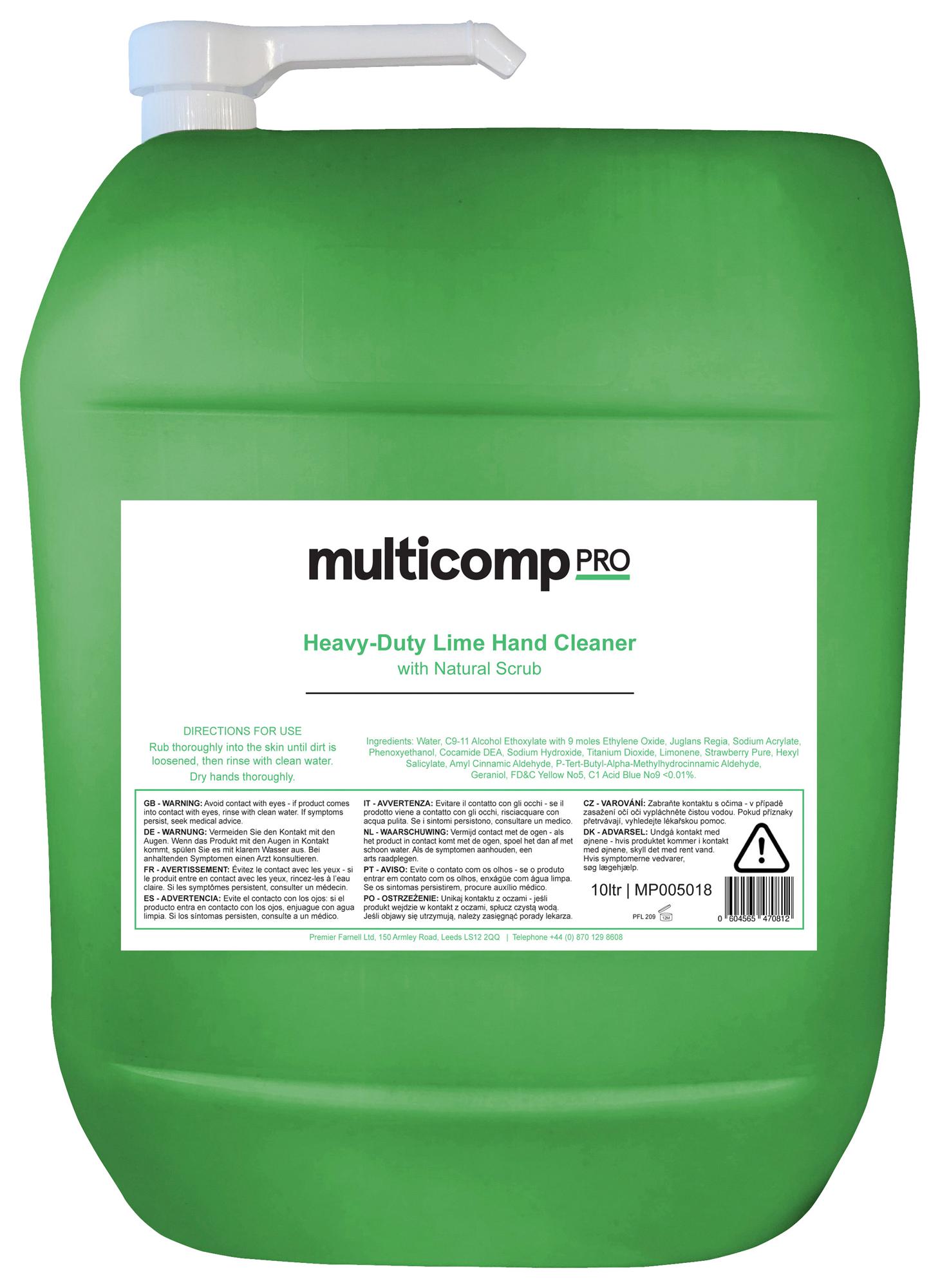 MP005018 LIME HAND CLEANER, 10L, PUMP BOTTLE MULTICOMP PRO