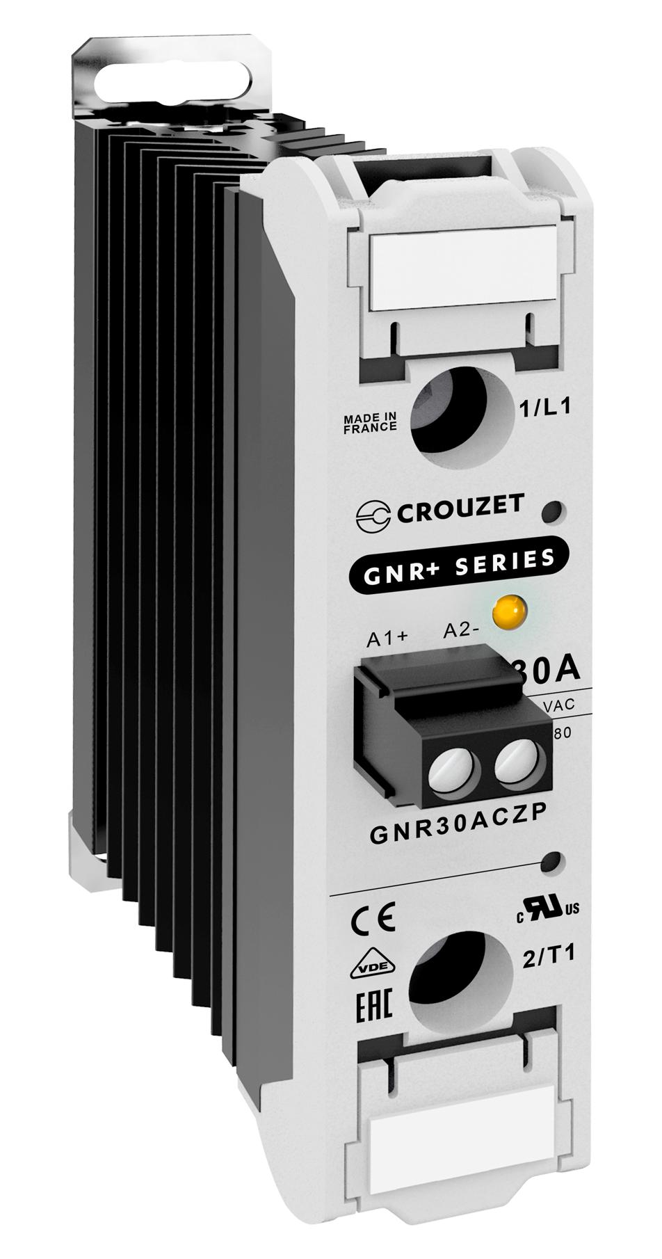 GNR30ACZP SOLID STATE RELAY/30A/24-500VAC/DIN RAIL CROUZET