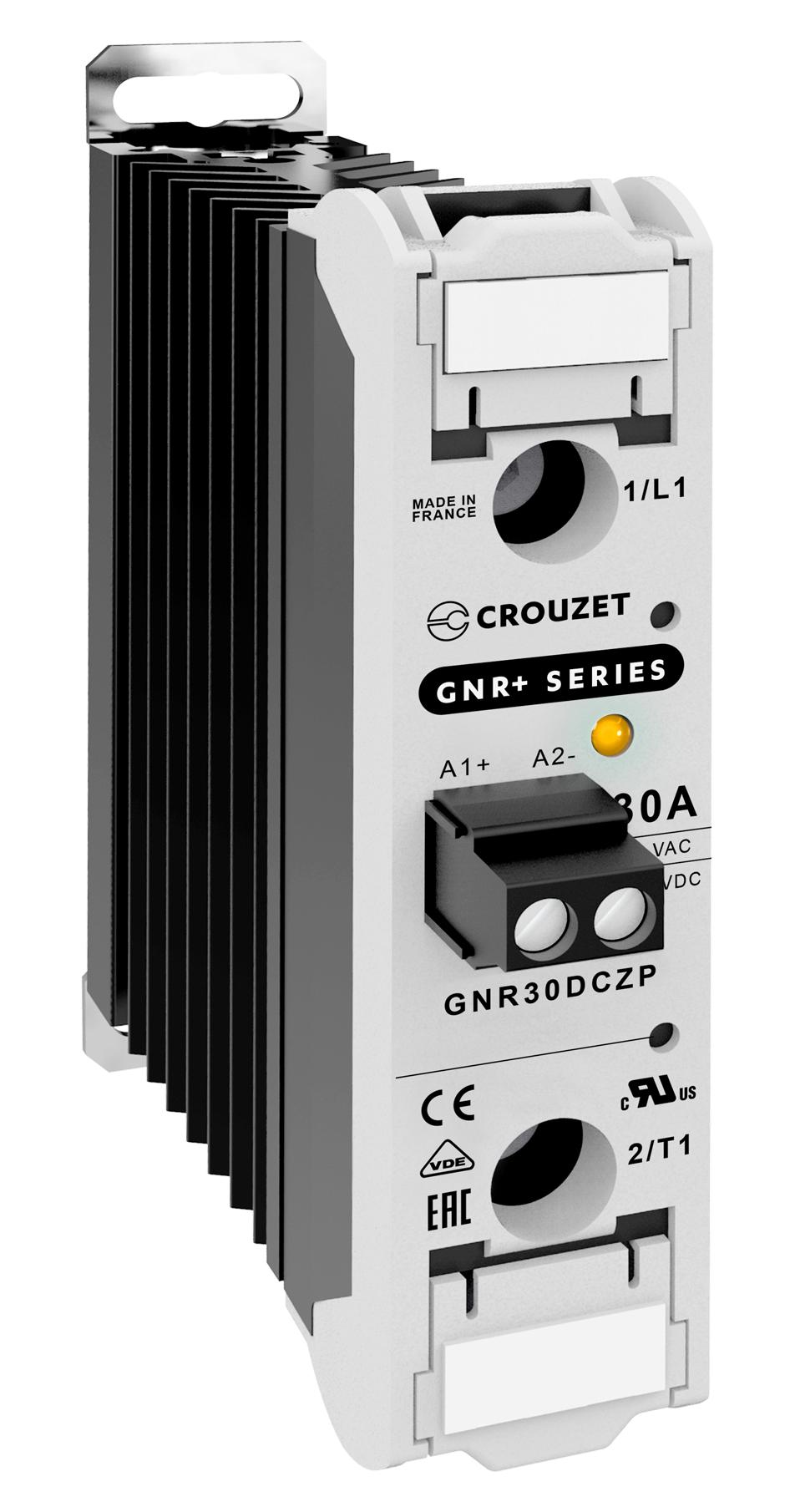 GNR30DCZP SOLID STATE RELAY/30A/24-500VAC/DIN RAIL CROUZET
