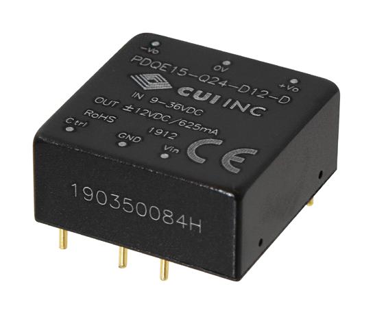 PDQE15-Q48-S15-D DC-DC CONVERTER, 15V, 1A CUI