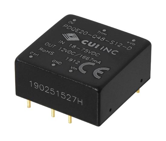 PDQE20-Q24-S24-D DC-DC CONVERTER, 24V, 0.833A CUI