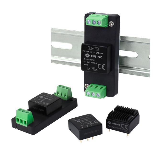 PQDE6W-Q110-S24-H-DIN DC-DC CONVERTER, 24V, 0.25A CUI