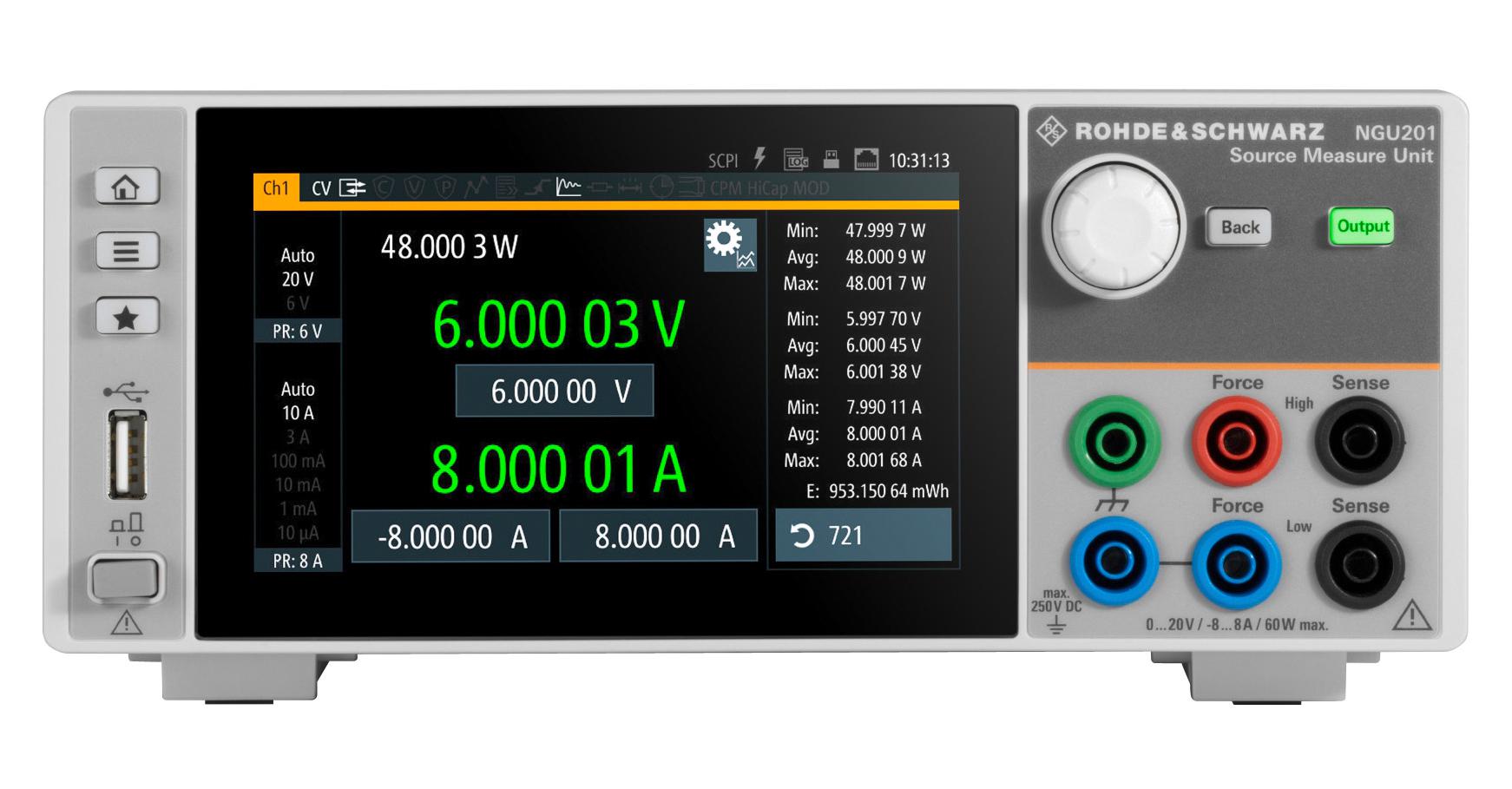NGU201 SOURCE MEASURE UNIT, 2Q, 0-20V, 60W ROHDE & SCHWARZ