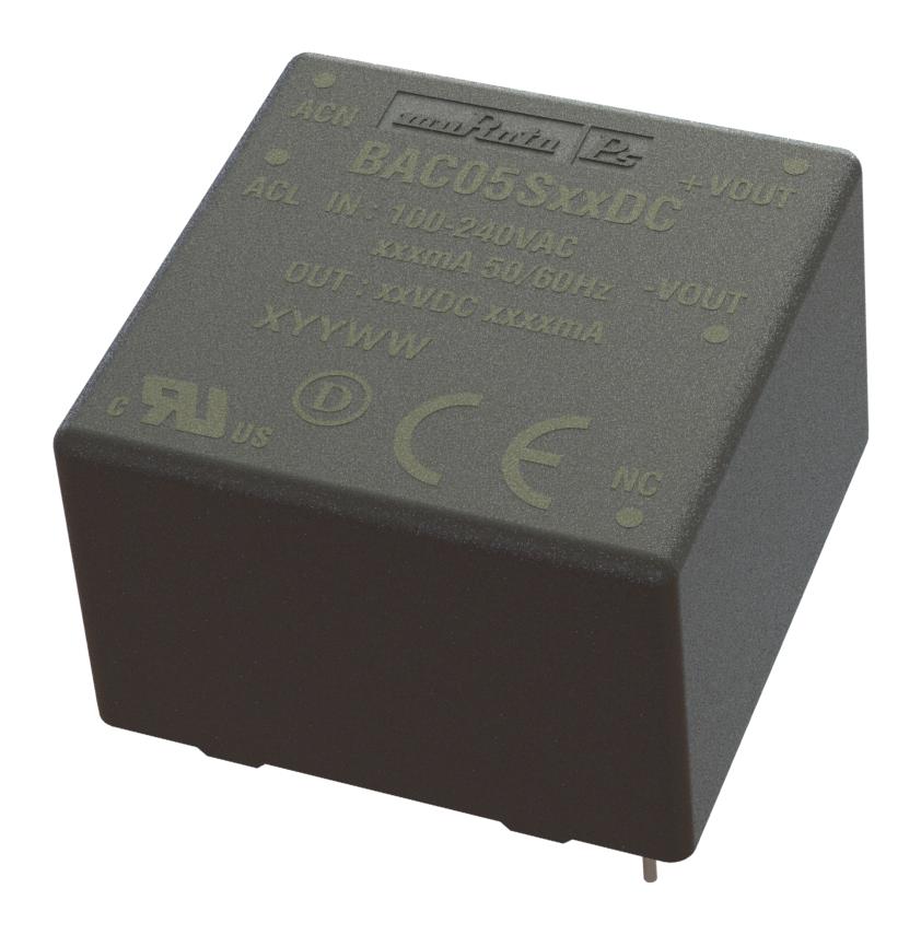 BAC05S12DC POWER SUPPLY, AC-DC, 12V, 0.42A MURATA POWER SOLUTIONS