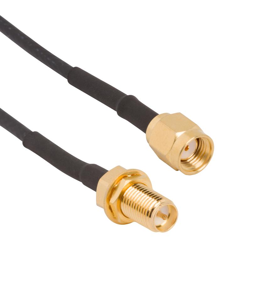 095-902-538M050 RF CABLE, SMA RP PLUG-BHD JACK, 19.7" AMPHENOL RF
