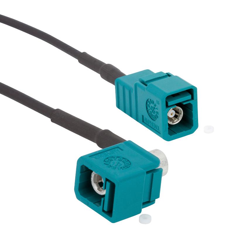 095FJZFJZAH-012 RF COAX CABLE, FAKRA R/A JACK-JACK, 12" AMPHENOL RF