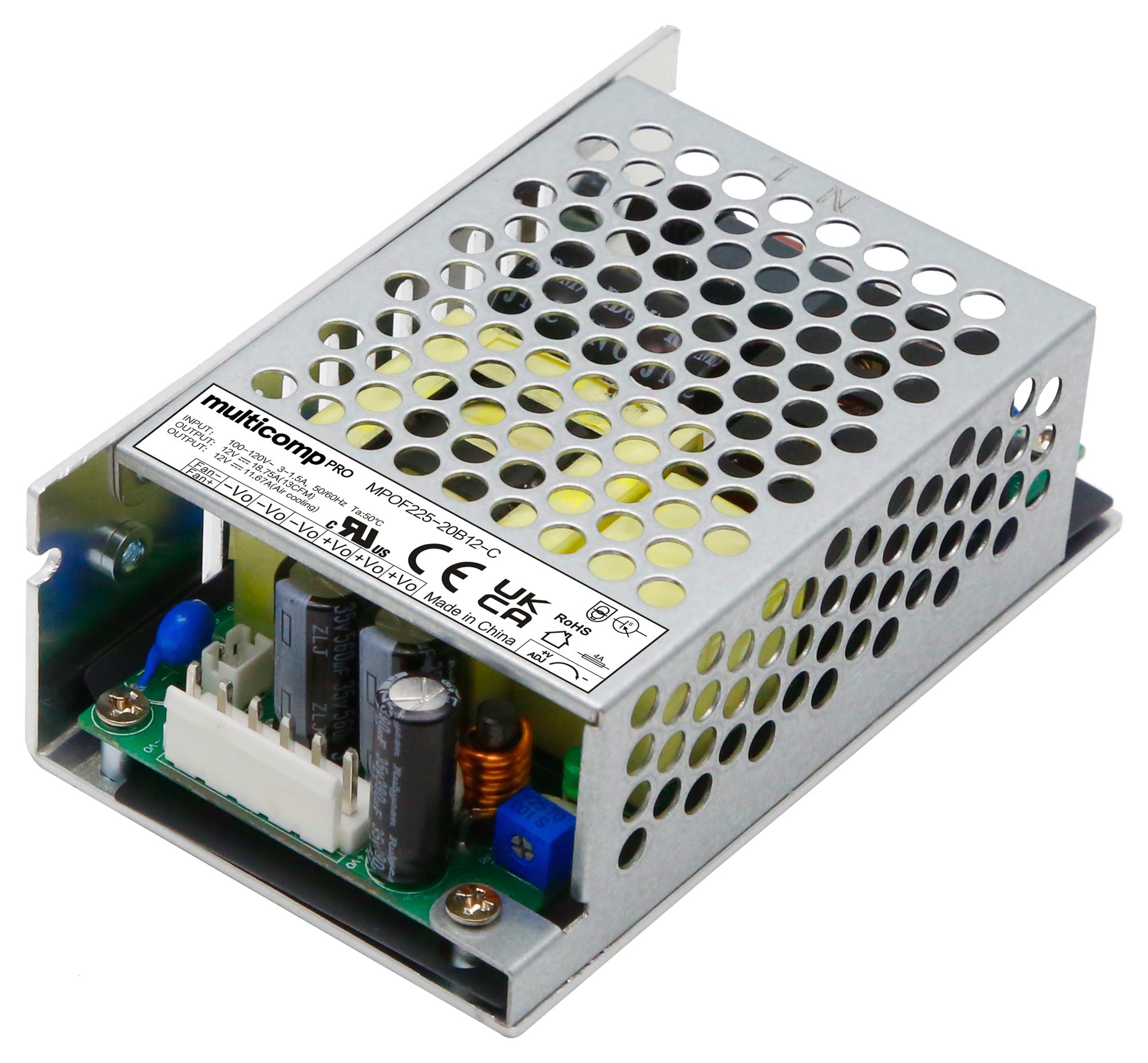MPOF225-20B27-C POWER SUPPLY, AC-DC, 27V, 4.81A MULTICOMP PRO