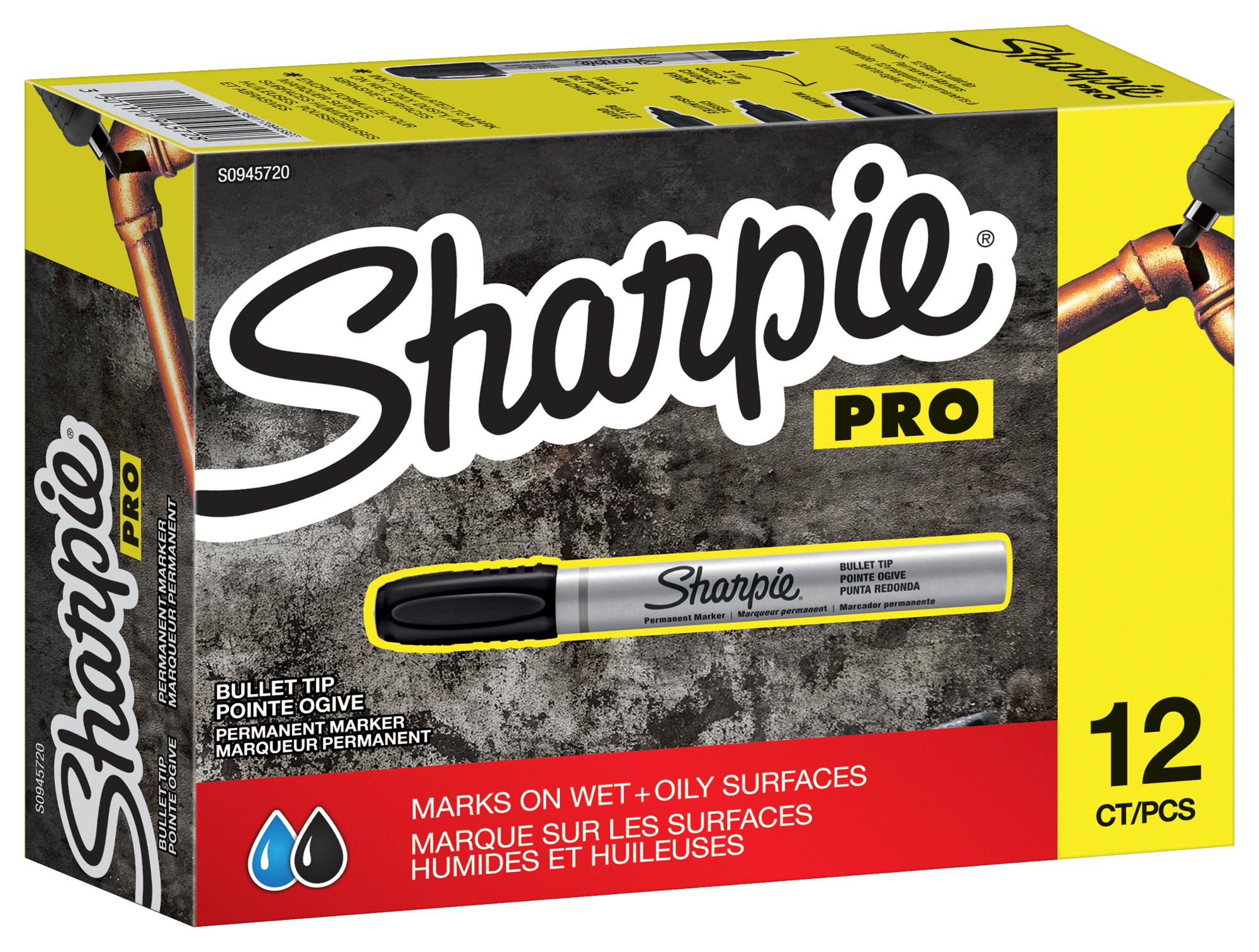 S0945720 MARKER SMALL BULLET BLK 12PK SHARPIE