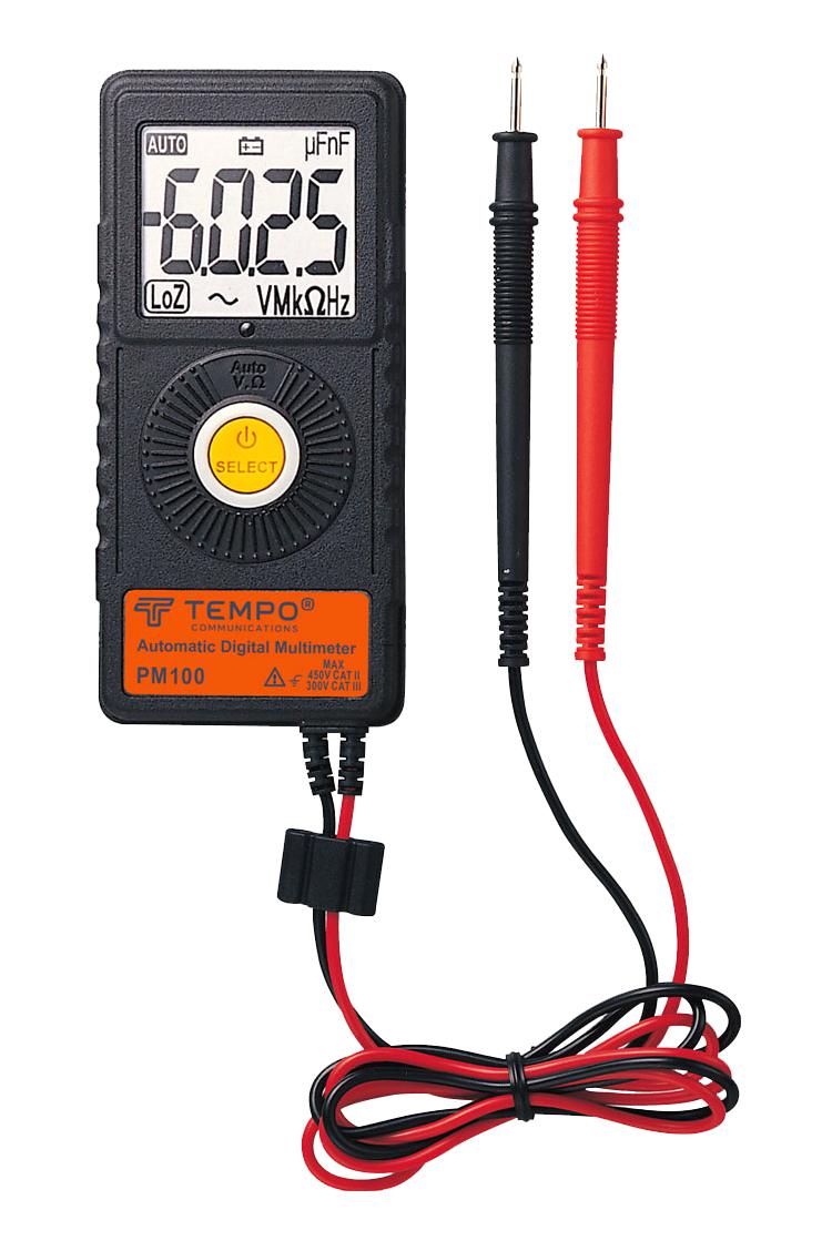 PM100 MULTIMETER, HAND HELD, TRUE RMS, 450 V TEMPO