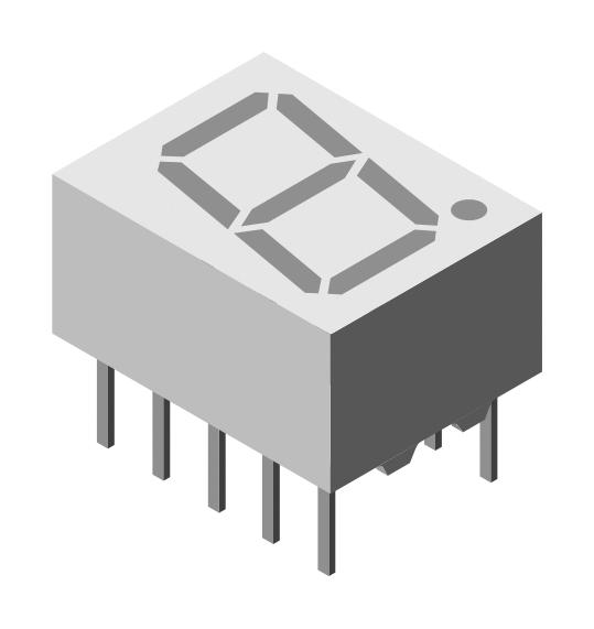 TDSR1060 7-SEG DISPLAY, COM CATHOD, RED, 3.6MCD VISHAY