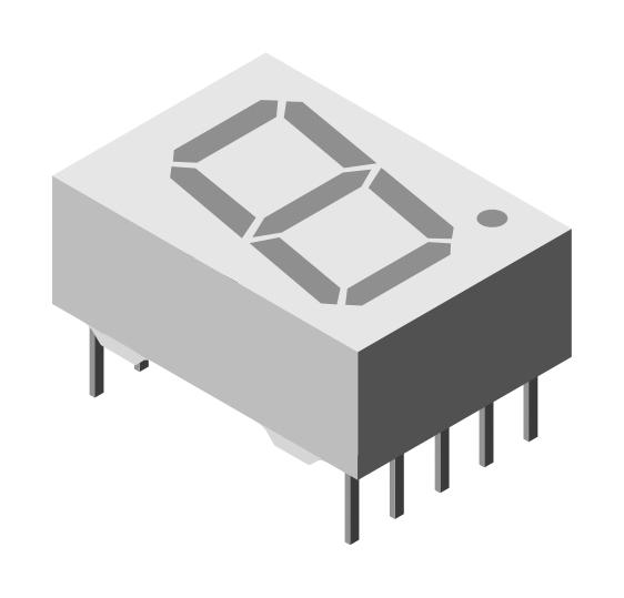 TDSO5150-LM 7-SEG DISPLAY, COM ANODE, RED ORG, 9MCD VISHAY