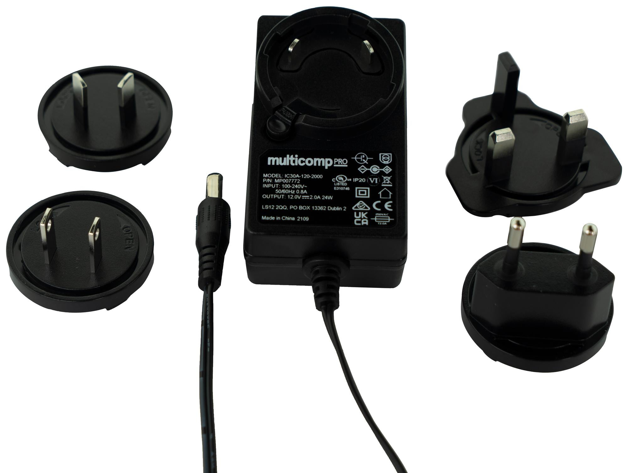 MP007771 ADAPTER, AC-DC, 9V, 2.5A MULTICOMP PRO