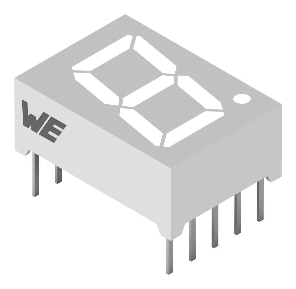 157136S12801 7-SEG DISPLAY, COMM ANODE, SUPER RED WURTH ELEKTRONIK