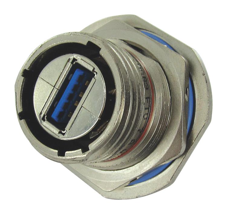 USB3FTV7SAZNF459 USB CONN, 3.0 TYPE A JAM NUT RCPT, 9POS AMPHENOL SOCAPEX