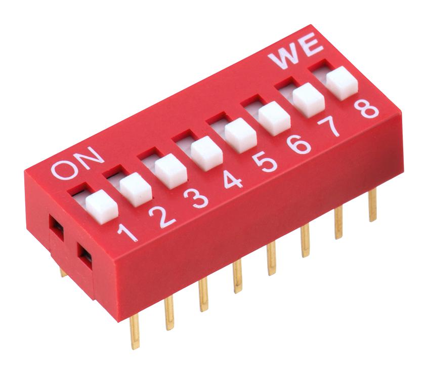 418117270906 DIP SWITCH, 0.025A, 24VDC, 6 POS, THT WURTH ELEKTRONIK