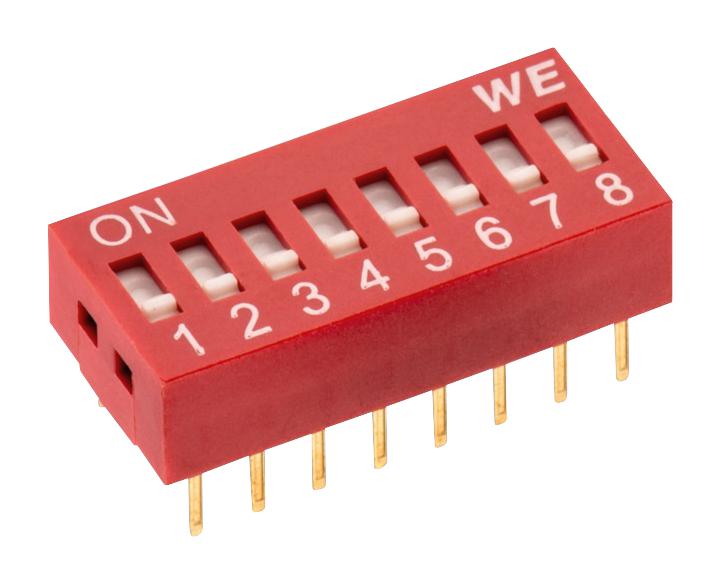 418117170912 2.54 MM THT DIP SWITCH,FLAT ACTUATOR WURTH ELEKTRONIK