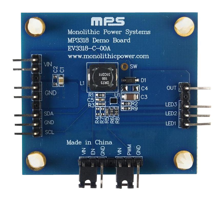 EV3318-C-00A EVALUATION BOARD, BOOST LED DRIVER MONOLITHIC POWER SYSTEMS (MPS)