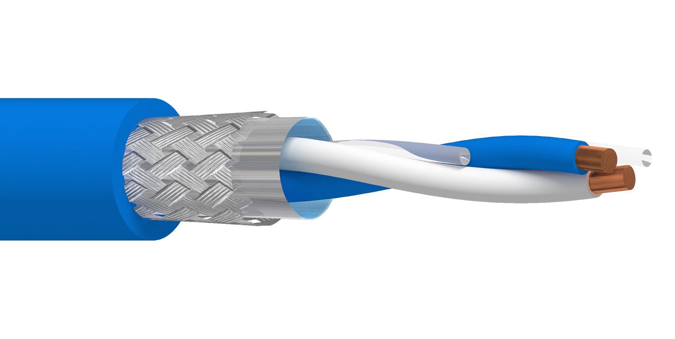 74031NH-C500 CABLE, 2 CORE, 22AWG, 300V, 500M, BLUE BELDEN