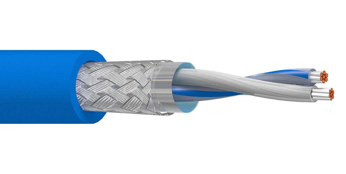 74033E-C500 CABLE, 2 CORE, 22AWG, 300V, 500M, BLUE BELDEN