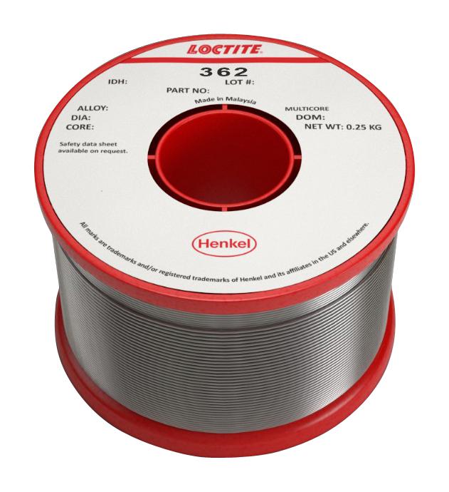 362 SN62 5C 0.46MM R 250G SOLDER WIRE, 62/36/2, 179°C, 250G MULTICORE / LOCTITE