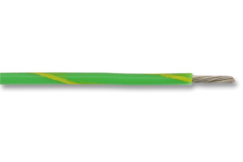SPC00444S184 WIRE, PTFE, A, GR/YE, 19/0.15MM, 25M BRAND REX