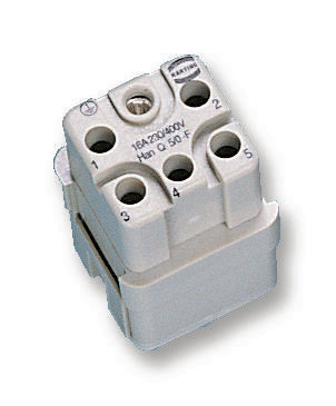 0912 005 3101 INSERT, FEMALE, 5 WAY, 26-14 AWG, HAN Q5 HARTING