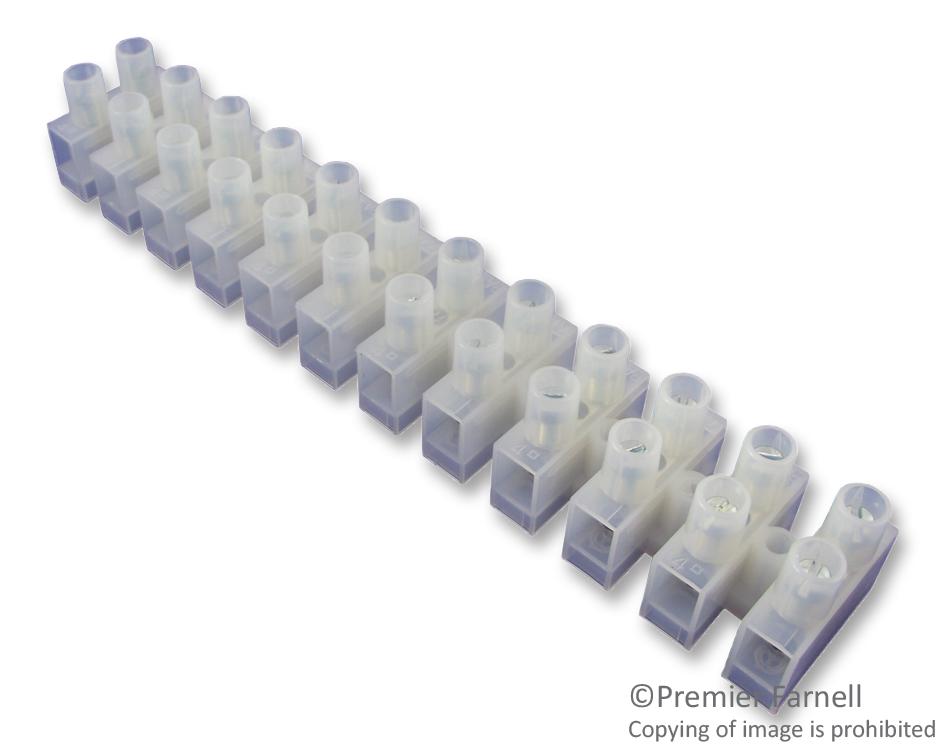 HY435/12 NY-LP TERMINAL BLOCK, BARRIER, 12POS, 10MM2 HYLEC