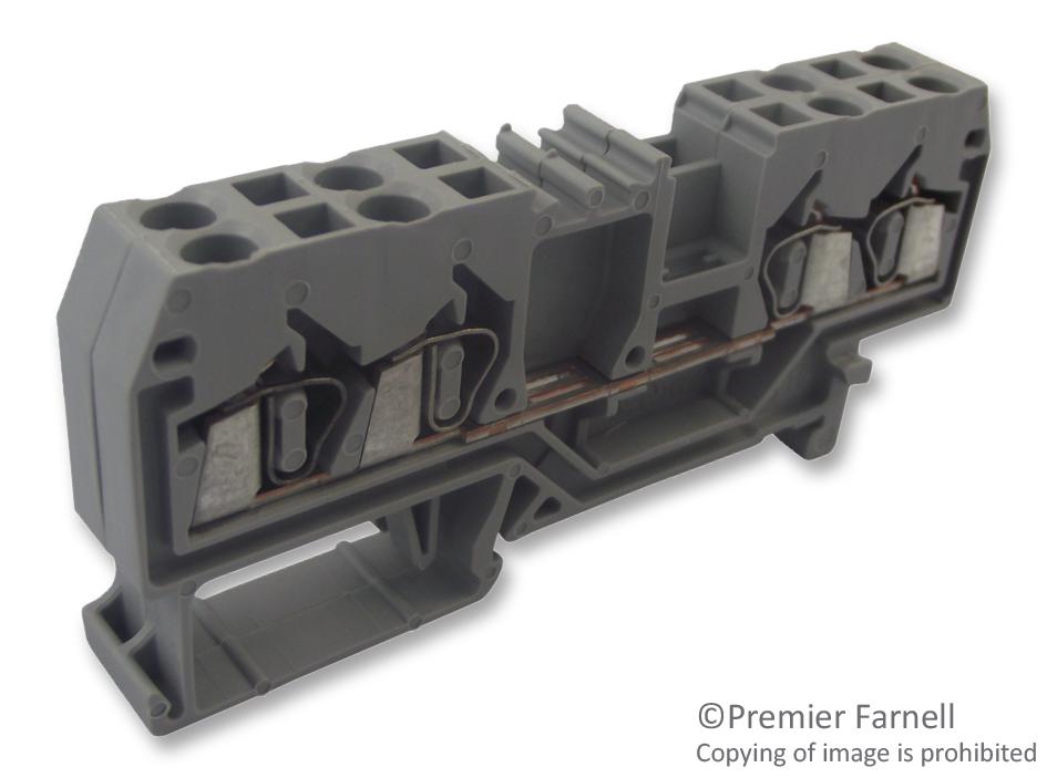 280-833 TERMINAL BLOCK, DIN RAIL, 4POS, 12AWG WAGO