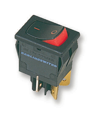 6211691909V ROCKER SWITCH, SPST, BLACK/RED CARLING