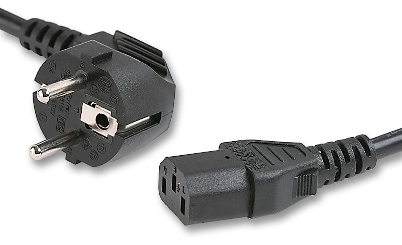PL09614 POWER CORD, EURO TO IEC, 2M, 10A PRO ELEC
