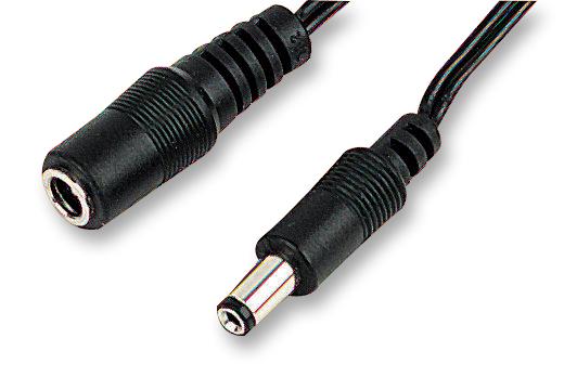 JR8306 -3M POWER CORD, 2.1MM DC SKT-PLUG, 3M, BLK PRO ELEC
