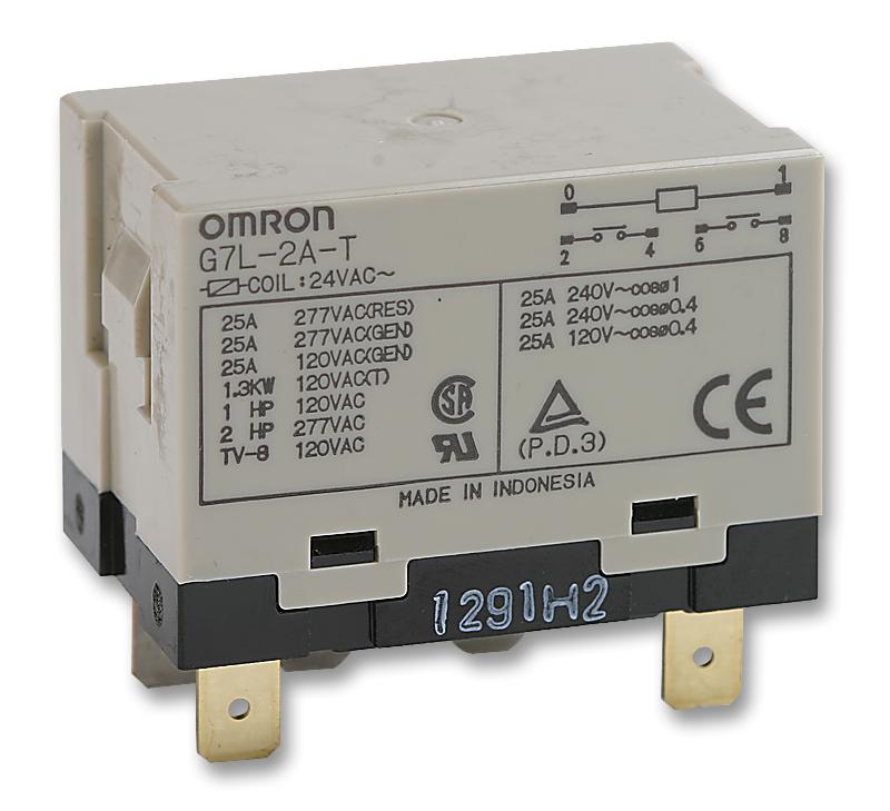G7L-2A-T DC24. RELAY, DPST-NO, 277VAC, 25A OMRON