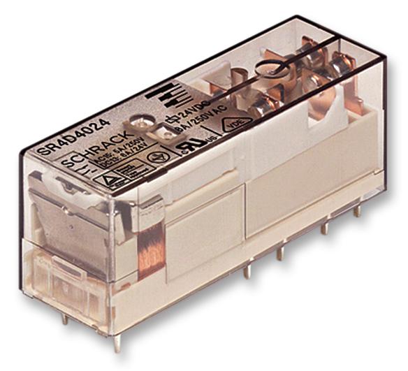 SR4D4005 FORCE GUIDED RELAY, DPST, 8A, 250VAC, TH SCHRACK - TE CONNECTIVITY