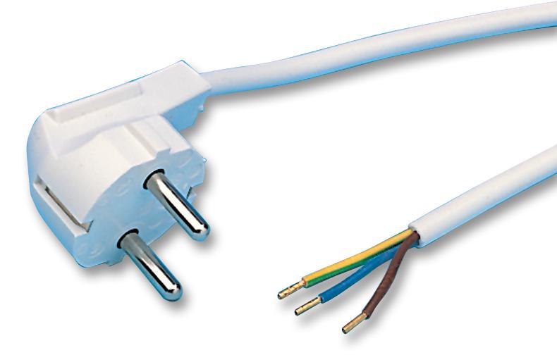 FCR72044 POWER CORD, SCHUKO PLUG-FEE END, 2M CLIFF ELECTRONIC COMPONENTS