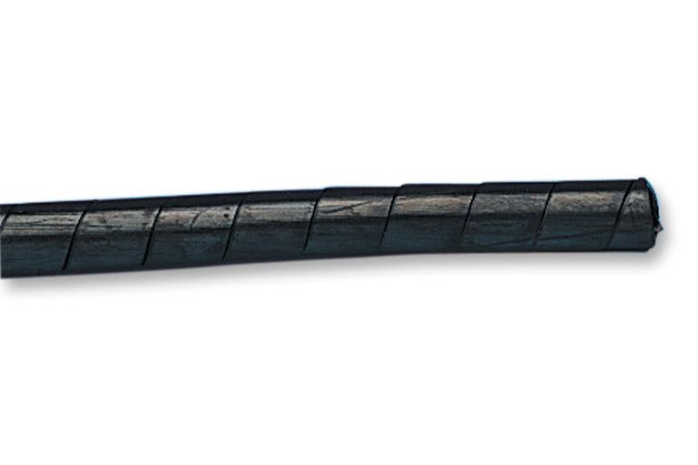 161-43201 SLEEVING, SPIRAL, PE, 9MM, BLK, 30M HELLERMANNTYTON