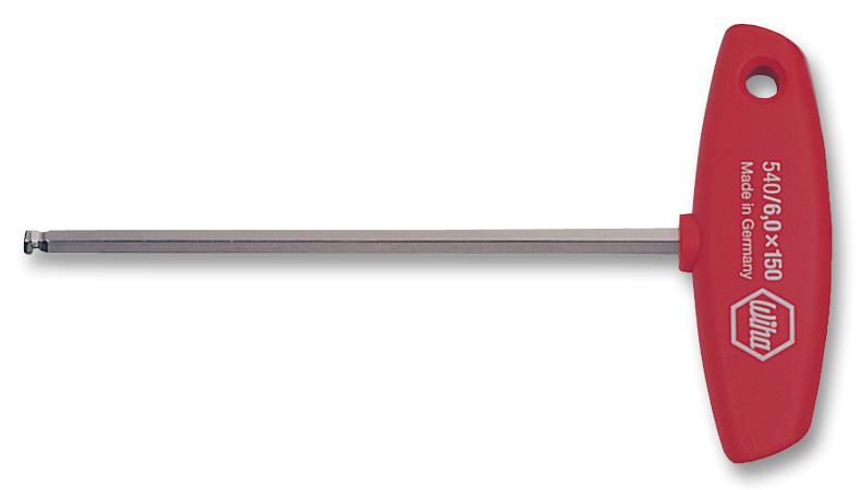540-4 DRIVER, T HANDLE, BALL, HEXAGON, 4MM WIHA