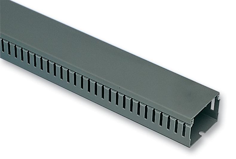184-10228 TRUNKING, PVC, GREY, 80X80MM, 2M HELLERMANNTYTON