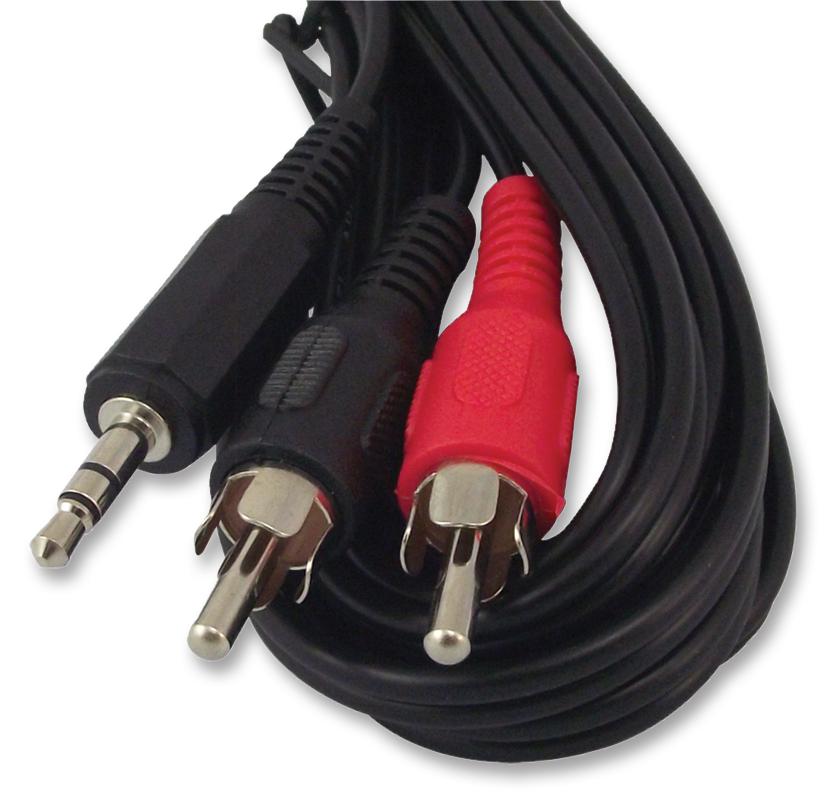 AV02559 LEAD, 3.5MM S JACK-2XM PHONO, 3M PRO SIGNAL