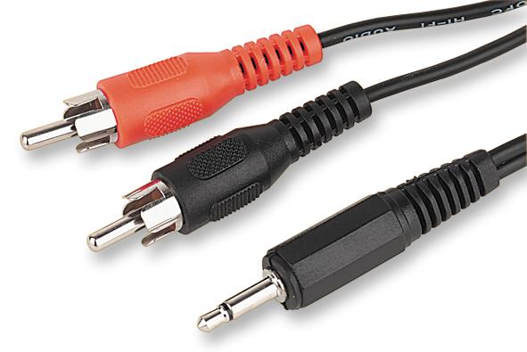 JR8053-2M LEAD, 3.5MM M JACK- 2 XM PHONO, 2M PRO SIGNAL
