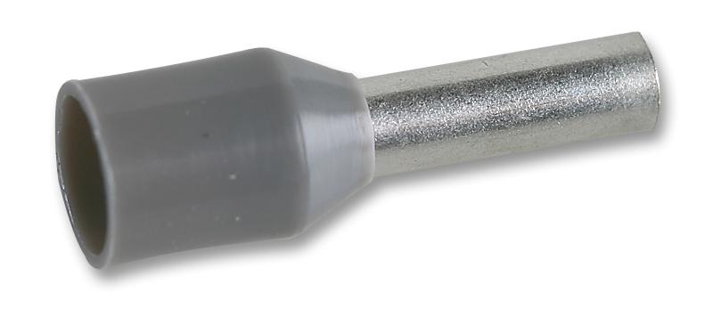E2508-GREY FERRULE, 14AWG, 15MM, NYLON, GREY, PK100 MULTICOMP PRO