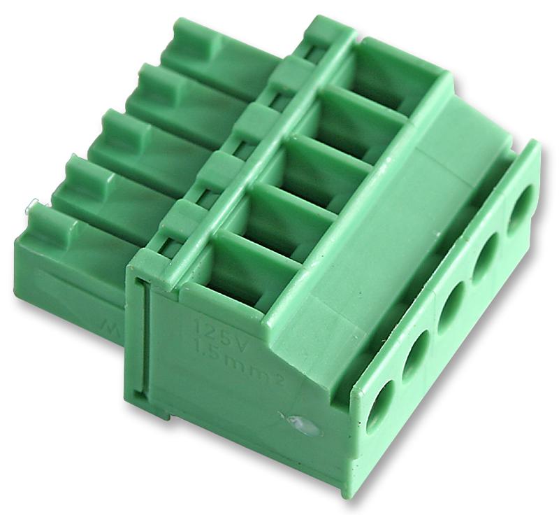 MCVR 1,5/5-ST-3,5 TERMINAL BLOCK, PLUGGABLE, 5POS, 16AWG PHOENIX CONTACT