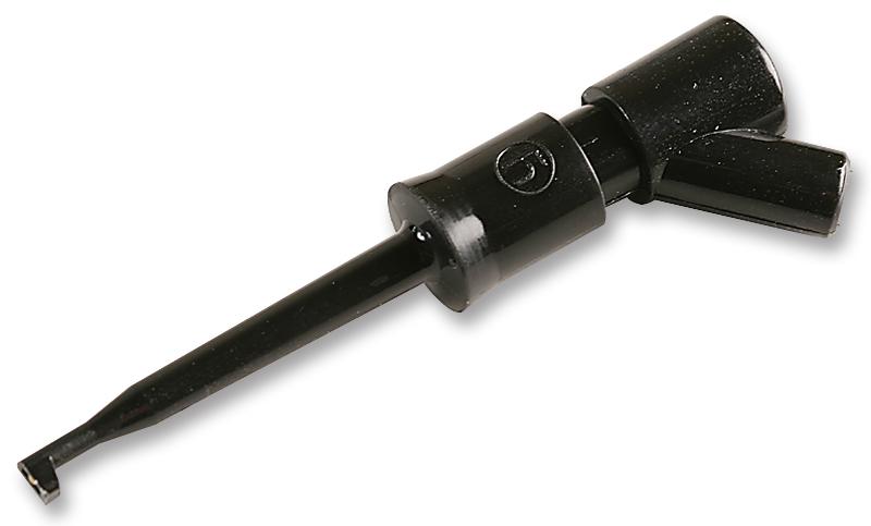 973501100 HOOK, TEST, MINIATURE, BLACK, LAS 30 HIRSCHMANN TEST AND MEASUREMENT