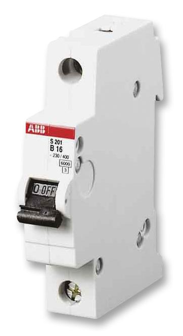 S201MC6 MCB, 1 POLE, 6A, 10KA, C CURVE ABB