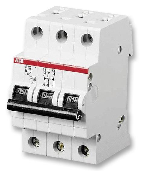 S203MC32 MCB, 3 POLE, 32A, 10KA, C CURVE ABB