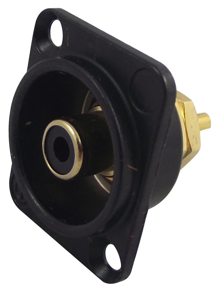 NF2D-B-0 SOCKET, PHONO, BLACK, D, BLACK NEUTRIK