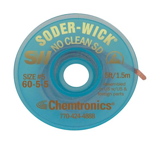 6055 DESOLDERING BRAID, 3.9MM, 1.5M CHEMTRONICS