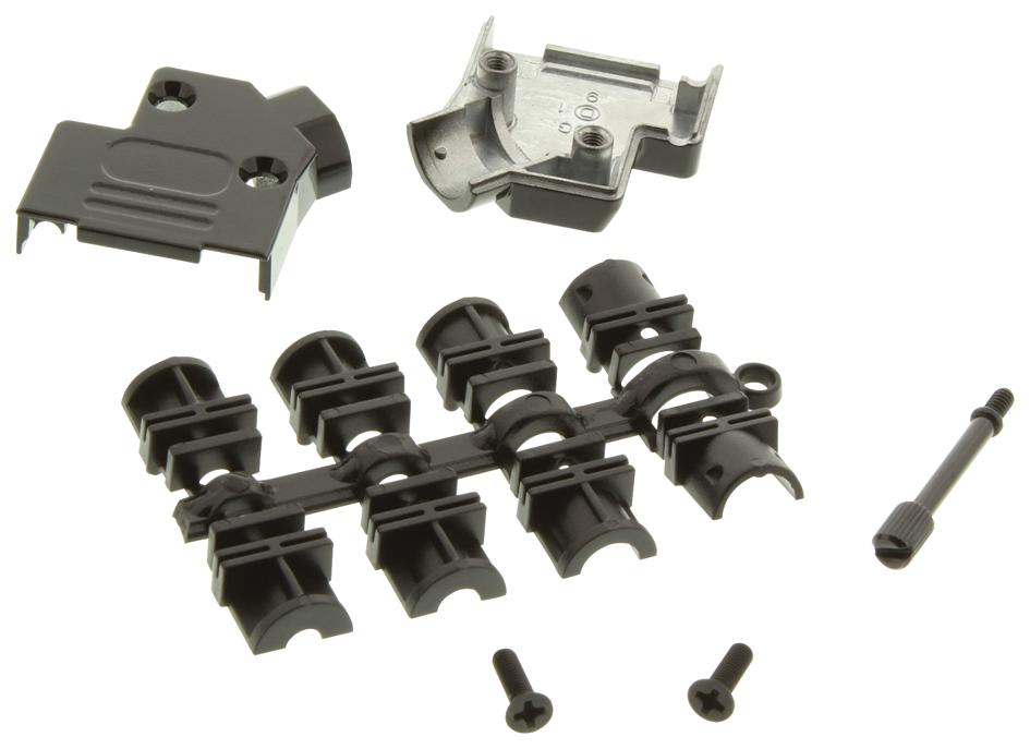 MHD45ZK-9-BK-K BACKSHELL, D, BLACK, 45DG, 9WAY MH CONNECTORS