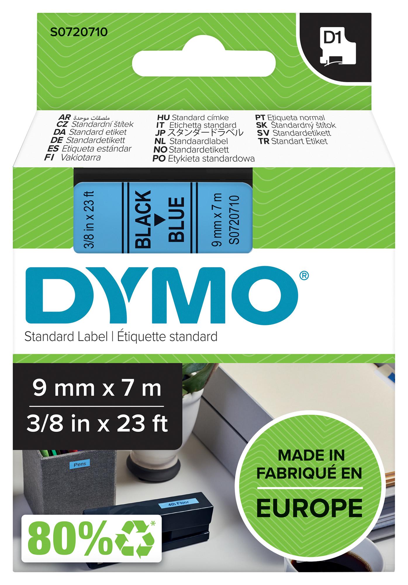 40916 TAPE, BLACK/BLUE, 9MM DYMO