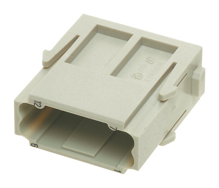 09 14 012 3001 RECTANGULAR MODULE, HAN DD, PLUG, 12 WAY HARTING