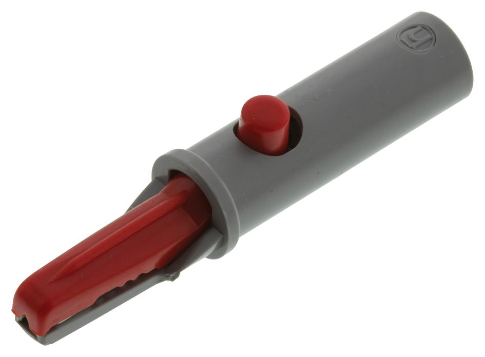 930126101 CROCODILE CLIP, 6MM, GREY/RED, 6A HIRSCHMANN TEST AND MEASUREMENT
